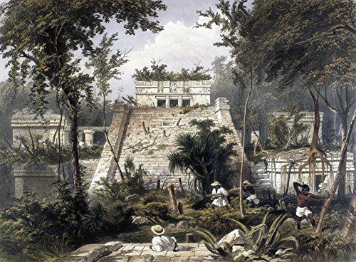 Mexico Tulum Nthe Castle At The Mayan Ruins Of Tulum On The Yucatan Pensinsula Lithograph By Frederick Catherwood London Poster Print by (x )