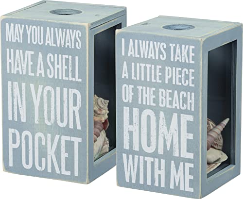 Primitives by Kathy Seashell Holder   Coastal Decor, Glass Display, Treasure Chest, Room and Bedroom Decor
