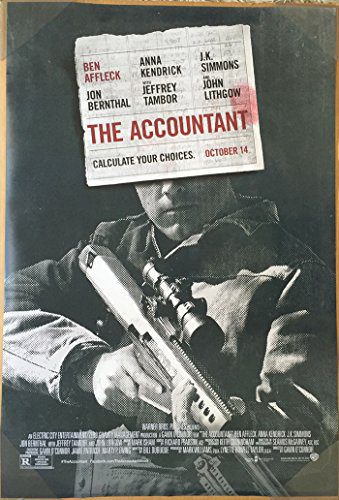 ACCOUNTANT Original Movie Poster x  Dbl Sided   Final   Anna Kendrick   Ben Affleck   J.K. Simmons   Jeffery Tambor