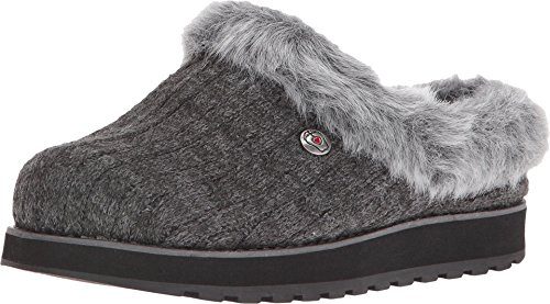 Skechers BOBS Women's Keepsakes   Ice Angel Slipper, Charcoal,  US