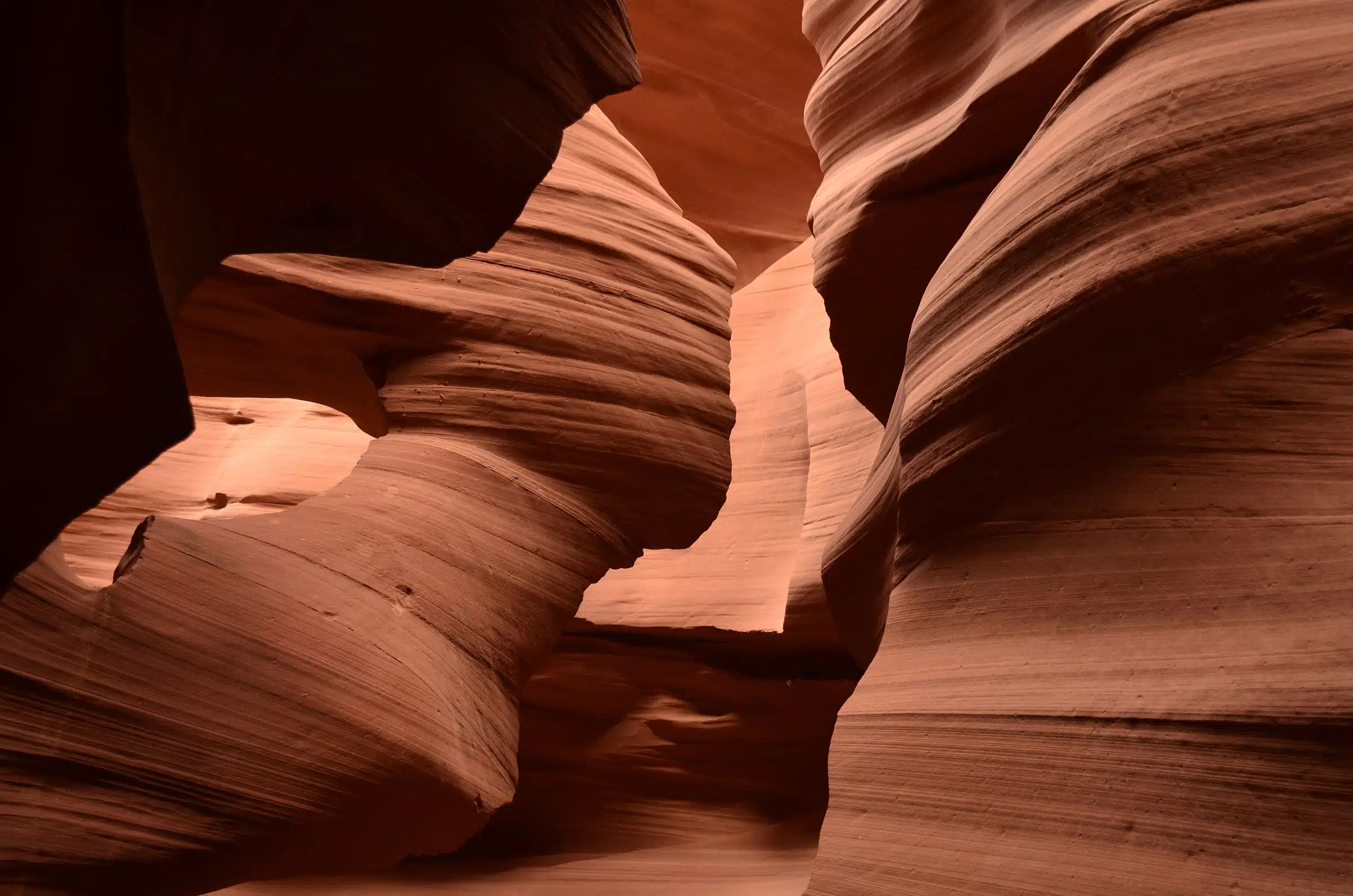 When flowing water meets rocks in the Antelope Canyon