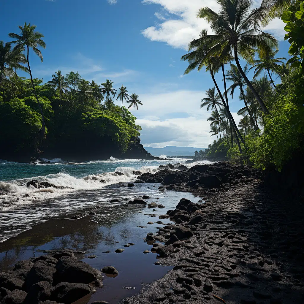 black sand beach hawaii