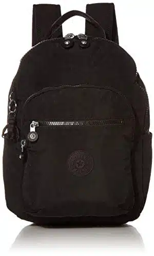 Kipling Women's Seoul Small Backpack, Durable, Padded Shoulder Straps with Tablet Sleeve, Bag, Black Noir