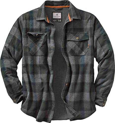 Legendary Whitetails Men's Standard Archer Thermal Lined Flannel Shirt Jacket, Balsam Shadow Plaid, Large