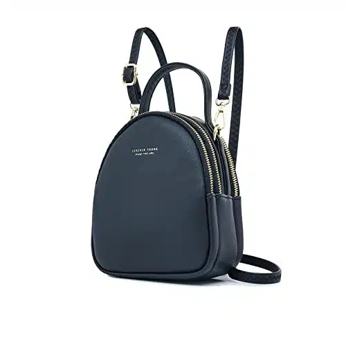 Mini Backpack for Women Multi Crossbody Bags Backpack Purse Shoulder Bag,Cute PU Leather Gift Idea Blackâ¦