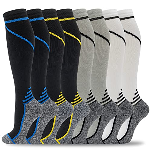 fenglaoda Pairs Compression Socks for Men & Women mmHg Knee High Nurse Pregnant Running Medical and Travel Athletic
