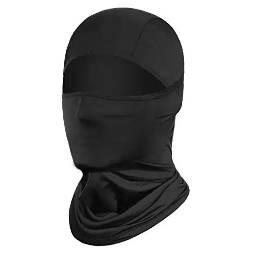 Achiou Balaclava Face Mask, Ski Mask for Men Women Football, Lightweight Sheisty Mask, Ninja Shiesty Sun Hood UV Protection Black