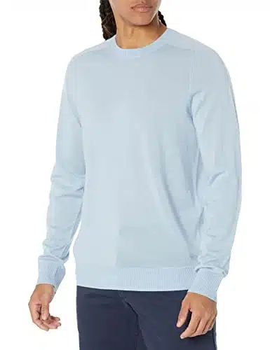 Amazon Essentials Men's Regular Fit Merino Wool Crewneck Sweater (Available in Tall) (Previously Amazon Aware), Light Blue, X Large