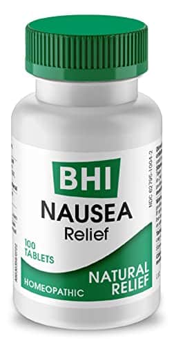BHI Nausea Natural Relief ulti Symptom Homeopathic Active Ingredients Help Relieve Nausea, Vomiting, Bloating & Indigestion Non Drowsy Remedy Soothes Discomfort for Women & Men   Tablets