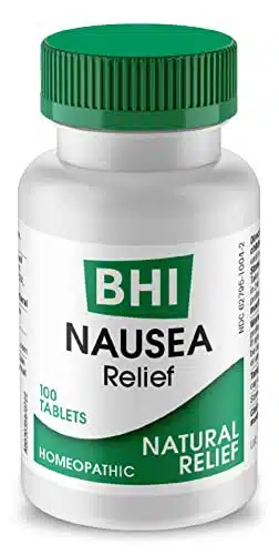 BHI Nausea Natural Relief ulti Symptom Homeopathic Active Ingredients Help Relieve Nausea, Vomiting, Bloating & Indigestion Non Drowsy Remedy Soothes Discomfort for Women & Men   Tablets