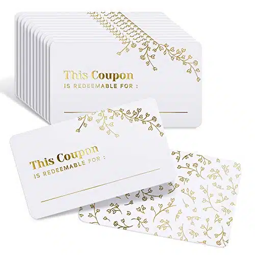 Blank Coupon Cards   for Him, Her, Husband, Wife, Mom, Dad, Motherâs Day Gift Certificates Vouchers Loyalty Cards Employee Appreciation Gifts   Great for Spas, Restaurants, Hair Salons (âxâ)