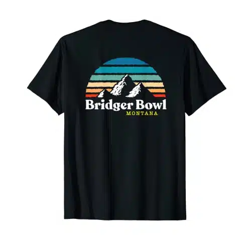 Bridger Bowl, Montana   USA Ski Resort   BACK PRINT T Shirt