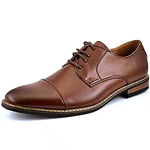 Bruno Marc Moda Italy Prince Men's Classic Modern Oxford Wingtip Lace Dress Shoes,PRINCEWIDE DK.Brown, US