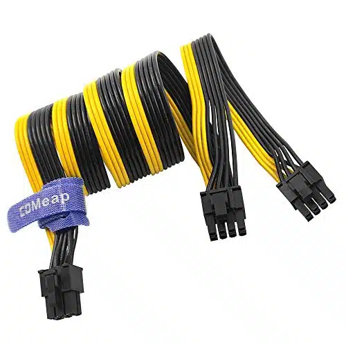 COMeap Pin Male to Dual Pin (+) PCIe GPU Power Adapter Cable for BTC Miner Cooler Master and Thermaltake PSU with Pin Port inch+inch(cm+cm)
