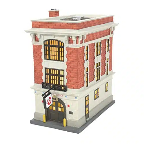 Department Porcelain Ghostbusters Village Firehouse Lit Building, Inch, Multicolor