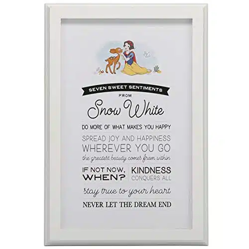 Disney Snow White Lessons Framed Wood Wall Decor   Cute Snow White Wall Art With Inspirational Quotes