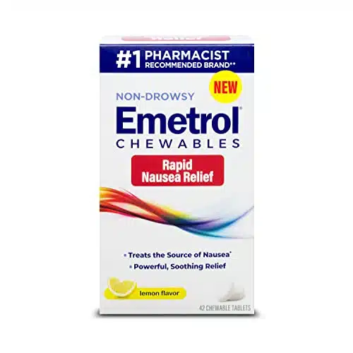 Emetrol Non Drowsy Nausea Relief   Travel Friendly Nausea Medicine for Upset Stomach   Pharmacist Recommended Nausea Relief   Lemon Flavor, Tablets