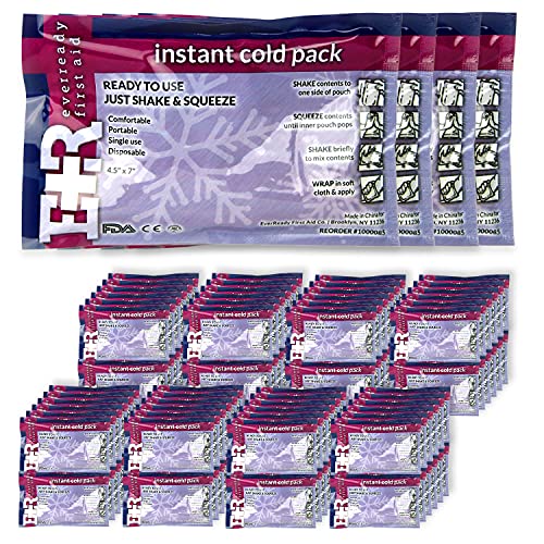 Ever Ready First Aid Disposable Cold Compress Therapy Instant Ice Pack for Injuries x Pack