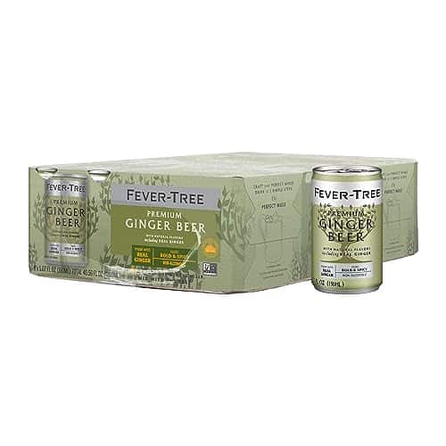 Fever Tree Ginger Beer   Premium Quality Mixer   Refreshing Beverage for Cocktails & Mocktails. Naturally Sourced Ingredients, No Artificial Sweeteners or Colors   L Cans   Pack of
