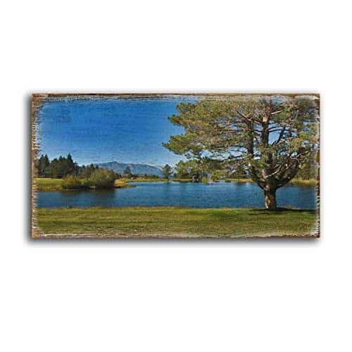 GDHVRRXLEK Large Wall Art Edgewood Course Lake Tahoe Painting Poster Print on Canvas Artwork for Living Room Bedroom Stretched and Framed Ready to Hang âxâ