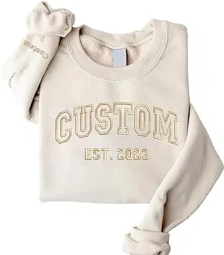 Givesmiles Custom Embroidered Sweatshirts and Hoodie Design Your Own, Personalized Sweatshirts Hoodie For Everyone, Add Your Own Custom Text, Custom Embroidered Hoodie, Mothers Day, Christmas