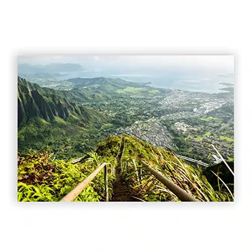 Island Hawaii Canvas Prints Wall Art Stairway To Heaven In Oahu Island Hawaii Home Decorations For Office Bedroom Kitchen Canvas Prints Pictures ÃInch