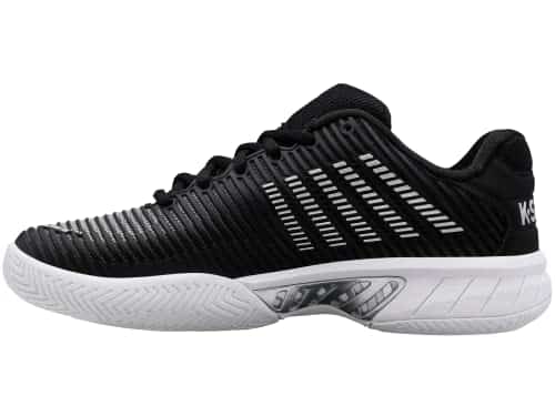 K Swiss Women's Hypercourt Express Tennis Shoe, BlackWhiteSilver,