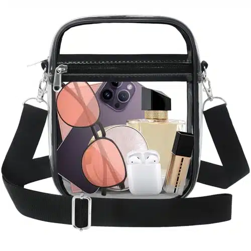 KETIEE Clear Crossbody Bag, Stadium Approved Clear Purse Bag for Concerts Sports Events Festivals