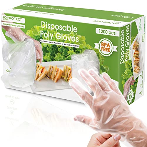 Keppi pcs Plastic Gloves  BPA & Latex Free  Perfect Food Handling Gloves  Food Safe Disposable Gloves for Cooking  Bulk Food Safe Gloves  One Size Great Fit