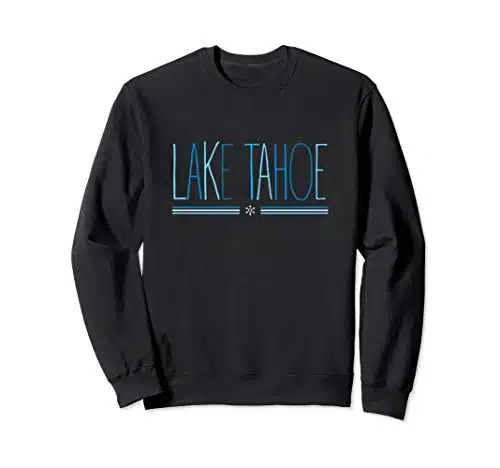 Lake Tahoe Winter Snowflake Blue Lettering Sweatshirt