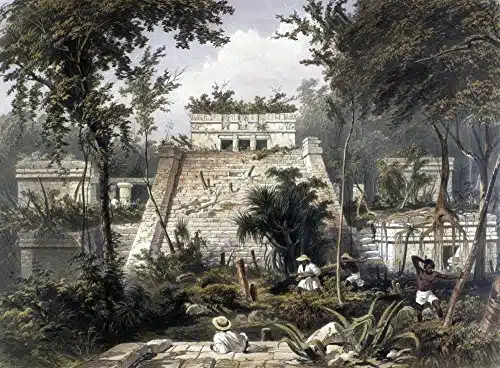 Mexico Tulum Nthe Castle At The Mayan Ruins Of Tulum On The Yucatan Pensinsula Lithograph By Frederick Catherwood London Poster Print by (x )