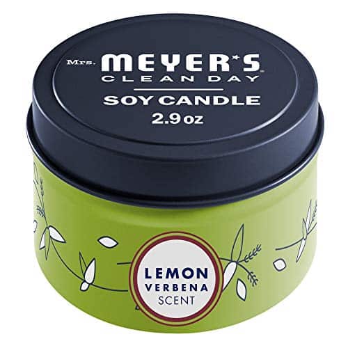 Mrs. Meyer's Soy Tin Candle, Hour Burn Time, Made with Soy Wax and Essential Oils, Lemon Verbena, oz