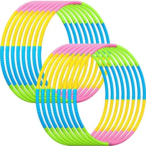 Pcs Toy Hoop Detachable Plastic Hoops Exercise Equipment Toy Adjustable Rings for Sports Playing Party Game Dance Pet Training (Macaron Color)