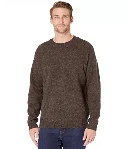 Pendleton mens Shetland Crew Neck Pullover Sweater, Dark Brown Mix, Large US