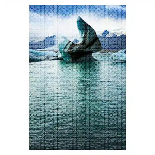 Pieces Wooden Jigsaw Puzzle Glacier Lagoon Iceland Lagoon Icebergs Mountains Turquoise Sky Fun and Challenging Board Puzzles for Adult Kids Large DIY Educational Game Toys Gift Home Decor