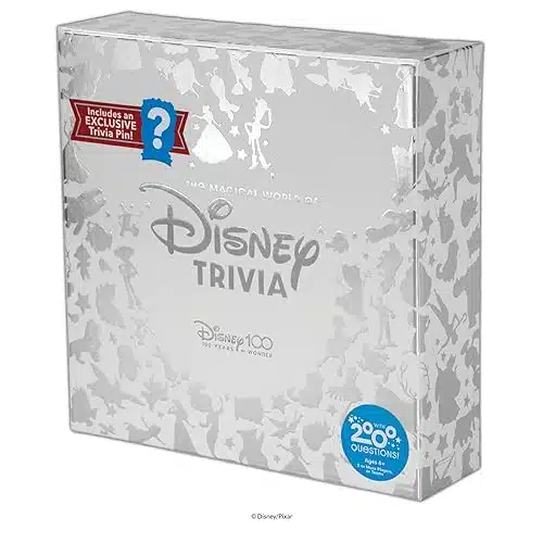 PlayMonster The Magical World of Disney Trivia Years of Wonder Trivia Board Game Cards for Children with Disney + Pixar Art, Exclusive Pin, for Kids Ages +