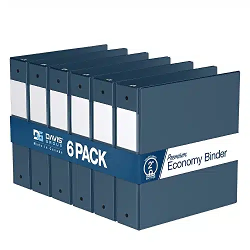 Premium Economy Inch Binders, Ring Binders for School, Office, or Home, Colored Binder Notebooks, Pack of , Round Ring, Navy Blue