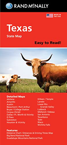Rand McNally Easy To Read Texas State Map