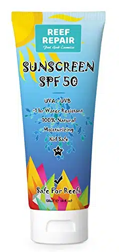 Reef Safe Sunscreen SPF All Natural, Water Resistant, Moisturizing, Biodegradable, Broad Spectrum UVAUVB Ocean Friendly Mineral Sunblock from Reef Repair fl. Oz