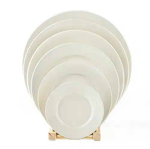 Restaurant Value, Stoneware Wide Rim with Rolled edge, America White Plate , Case of