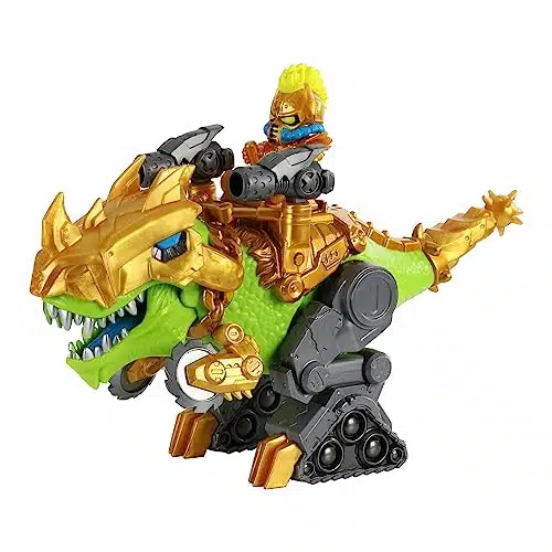 TREASURE X Dino Gold Battle Rex Dino Dissection. Level of Adventure. Dissect The Dino, Save The Hunter and Ride The Mega Sized Dino with Launchers Into Battle Medium