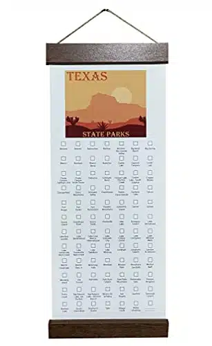 Texas State Park Checklist   Ultimate TX State Park Poster   Explorer Bucket List   Gift   Wall Art Hanging   Rv Camper Decor Sign   Hikers Chart Your Course (TX   B)