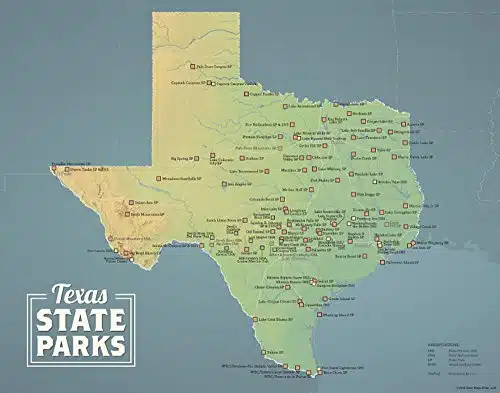 Texas State Parks Map xPrint (Natural Earth)