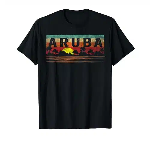 Vintage Tropical Aruba T Shirt Palm Beach Aruba Shirt