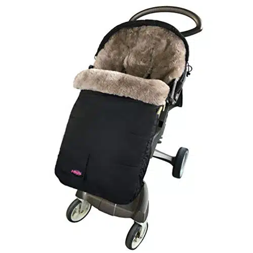 in Australia Sheepskin Footmuff for All Stroller,Weather Resistant,Height and Temperature Adjustable Stroller Bunting Bag,High Performance Lambskin Bunting Bag for Travel Gear