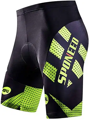 sponeed Men's Road Bike Pants Triathlon Biking Underwear Gym Spin Shorts Bicycle Riding Tights with Padding US XL Green