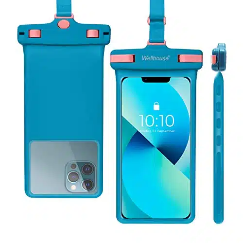 wellhouse Universal Waterproof Phone Pouchï¼ Waterproof Phone Case Compatible for iPhonePro Max XS Plus Samsung Galaxy SCellphone Up to , IPXD Cellphone Dry Bag for Vacation Blue