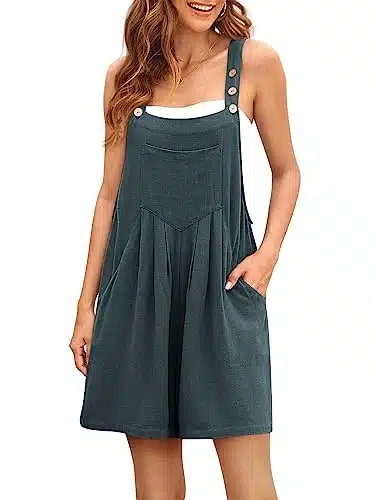 AUTOMET Jumpsuits for Women Petite Casual Summer Outfits Shorts Overalls Loose Fit Fashion Comfy Clothes Sleeveless Jumpers