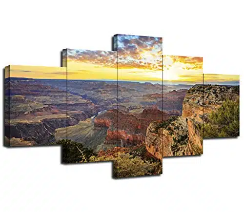 Arizona Poster Wall Art Grand Canyon Art Wall Decor Picture Canvas Print Canyon National Park Landscape Painting Framed Living Room Bedroom Decoration Panel Ready to Hang(''Wx''H)
