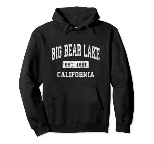 Big Bear Lake California CA Vintage Established Sports Pullover Hoodie